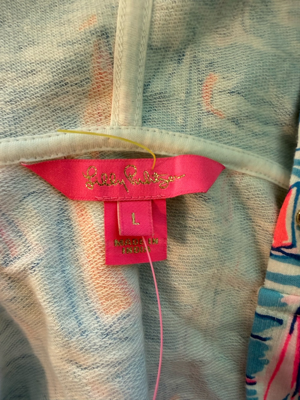 NWT Women’s Lilly Pulitzer Kiawah Hoodie in Zanzibar Blue Size Large - Picture 6 of 9